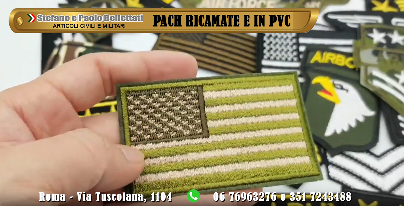 Patch ricamate e in PVC a Roma per forze armate e civili Articoli Militari Bellettati Roma